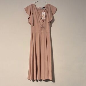 Women’s PrettyGarden Chic Blush Midi Dress Sz. M